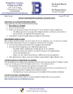 *UPDATE* Student Registration for Remote Learning 3/18/2020